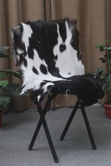 Natural Black and White Goat Hide Rug - Luxurious and Stylish Floor Accent