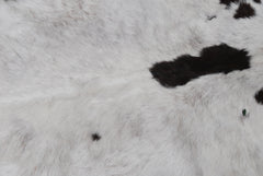 Luxurious Black and White Goat Skin Rug - Natural Hair-On Leather for Home Styling