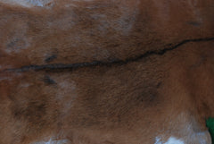 Premium Brown & White Goat Hide Rug - Luxury Hair-on Goatskin Rug, Sustainable - Eco-Friendly, Unique Patterns, Non-Slip Suede Back