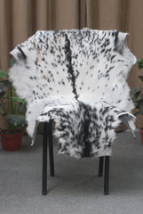 Unique Natural Black & White Goat Skin Rug - Sustainable Animal Hide Throw Floor Rug - Modern Eco-Friendly Home Décor Rug - Celestial Leather Limited
