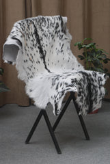 Unique Natural Black & White Goat Skin Rug - Sustainable Animal Hide Throw Floor Rug - Modern Eco-Friendly Home Décor Rug - Celestial Leather Limited
