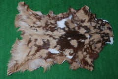 Goat Skin Rug: Tri-Color genuine Goat hide rug