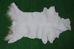 Luxurious Grey and White Goat Skin Rug - Eco-Friendly and Hypoallergenic Natural Leather Wall Decor - Soft, Kid & Pet-Friendly, Non-Slip