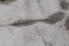 Luxurious Grey and White Goat Skin Rug - Eco-Friendly and Hypoallergenic Natural Leather Wall Decor - Soft, Kid & Pet-Friendly, Non-Slip