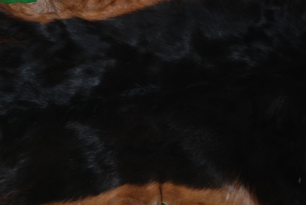 Luxurious Dark Brown and Black Goat Hide Rug - Premium Hair-On Genuine Skin - Hypoallergenic, Non-Slip Backing - Handcrafted in Asia - Celestial Leather Limited