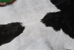 Handcrafted Black and White Goat Skin Rug - Soft and Durable Hair-On Leather