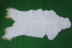 Brown and White Handmade Goat Skin Rug – Classic Elegance for Your Home