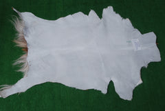 Brown and White Handmade Goat Skin Rug – Classic Elegance for Your Home