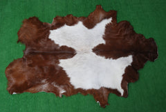Luxury Brown & White Goat Hide Rug - Premium Hair-On Goat Skin Rug for Warmth - Elegance - Handcrafted - Sustainable Decor Piece