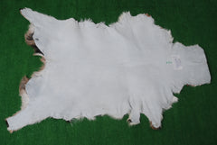 Premium Brown and White Goat Skin Rug - Genuine Hair-On Leather for Rustic Décor