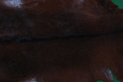 Luxurious Dark Brown Goat Skin Rug - Genuine Hair-On Leather for Elegant Décor