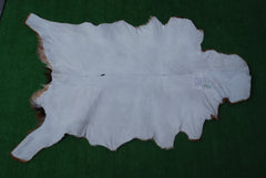 Luxurious Brown And White Goat Skin Rug - Handmade Pure Goat Skin Floor Rug with Unique Colour Variations - Celestial Leather Limited