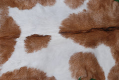 Luxurious Brown White Goat Skin Rug - Soft, Durable & Eco-Friendly - Perfect for Kids - Pets - Hypoallergenic - Non-Slip Suede Back - Celestial Leather Limited