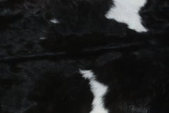Luxurious Black and White Genuine Goat Skin Rug - Premium Hair-On Skin