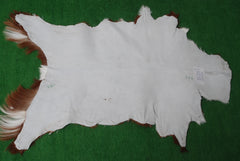 Luxury Brown & White Goat Skin Rug Handmade from Pure Goat Skin Leather - Soft, Durable, Eco-Friendly, Unique Colour Variations - Celestial Leather Limited