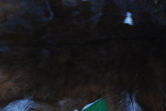 Luxury Handmade Dark Brown & White Goat Skin Rug - Soft, Hypoallergenic, & Sustainable