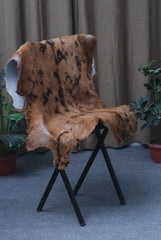 Goat Skin Rug: Tri-Color genuine Goat hide rug