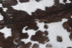 Luxurious Brown and White Goat Hide Rug - Premium Hair-On Rug with Unique Patterns and Non-Slip Suede Back - Sustainable and Eco-Friendly