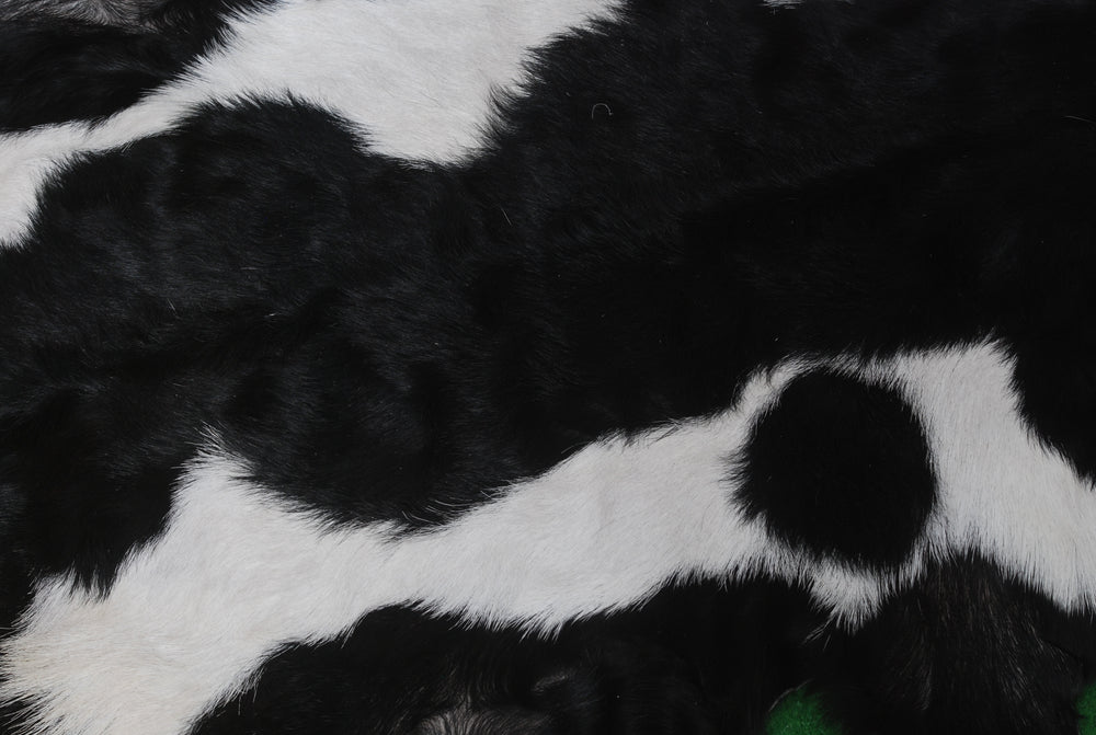 Luxury Black & White Goat Skin Rug - Handmade, Soft & Non-Shedding Goat Skin Floor Rug - Celestial Leather Limited