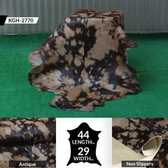 Luxurious Brown & Black Genuine Goat Skin Rug for Home Décor