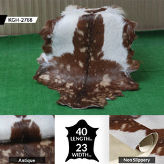 Goat Skin Rug: Tri-Color genuine Goat hide rug