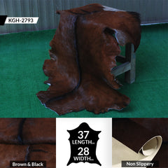 Luxurious Brown & White Goat Skin Rug - Soft, Durable, and Eco-Friendly - Handmade Pure Goat Skin Floor Rug - Non-Slip Suede Back