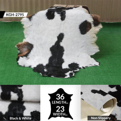 Goat Skin Rug: Tri-Color genuine Goat hide rug