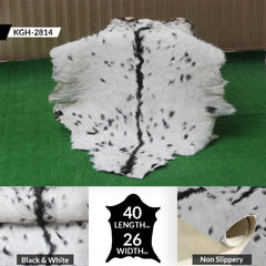 Goat Skin Rug, Black and white Handpicked for Quality, Unique Piece for Sale, Fast UK Delivery