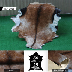 Goat Skin Rug: Tri-Color genuine Goat hide rug