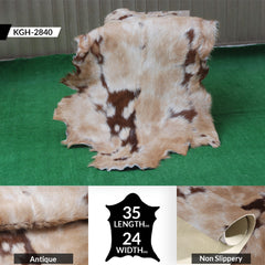 Goat Skin Rug: Tri-Color genuine Goat hide rug