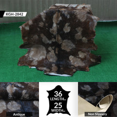 Goat Skin Rug: Tri-Color genuine Goat hide rug