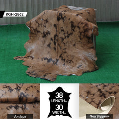 Goat Skin Rug: Tri-Color genuine Goat hide rug