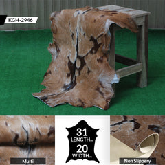 Goat Skin Rug: Tri-Color genuine Goat hide rug