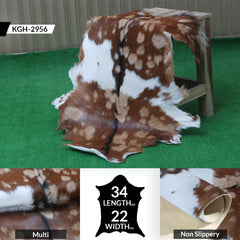 Goat Skin Rug: Tri-Color genuine Goat hide rug