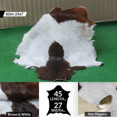 Dark Brown Rug - Soft, Durable, and Eco-Friendly - Handmade Pure Goat Skin Floor Rug - Non-Slip Suede Back