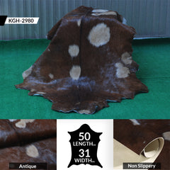 Natural Dark Brown Goat Hide Rug - Perfect for Modern and Rustic Spaces