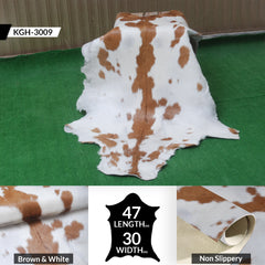 Natural Brown and White Goat Hide Rug - Luxurious Accent for Modern Homes