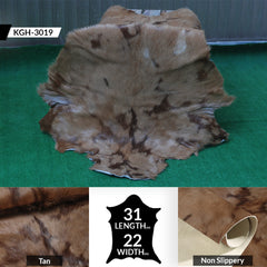 Natural Tri-Color Goat Hide Rug - Luxurious Accent for Rustic and Modern Spaces