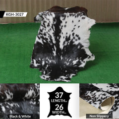 Natural Black and White Goat Hide Rug - Luxurious and Stylish Floor Accent