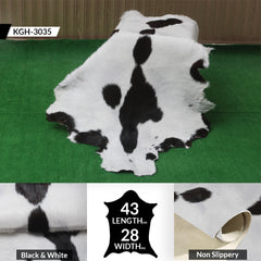 Hair-On Goat Skin Rug - Black and White Design for Unique Living Spaces