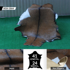 Premium Dark Brown Goat Skin Rug - Durable and Stylish Accent for Any Room