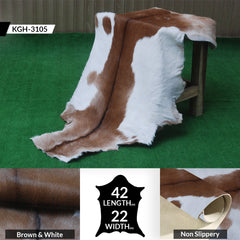 Elegant Dark Brown Goat Skin Rug - Natural Hair-On Accent for Floors or Walls