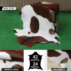 Elegant Dark Brown Goat Skin Rug - Natural Hair-On Accent for Floors or Walls