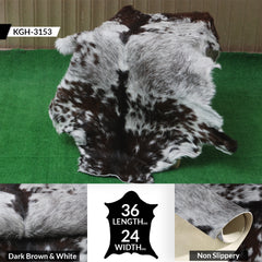 Elegant Black and White Goat Hide Rug - Perfect Accent for Any Room