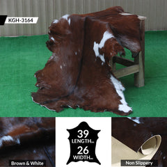 Handcrafted Dark Brown Goat Skin Rug - Genuine Leather for Luxurious Décor