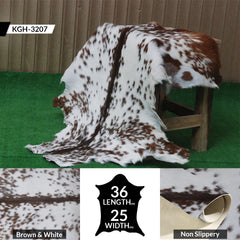 Premium Dark Brown Goat Skin Rug - Rustic Charm for Modern and Classic Interiors