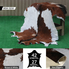 Handcrafted Dark Brown Goat Skin Rug - Genuine Leather for Luxurious Décor