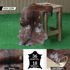 Luxury Brown & White Goat Hide Rug | Handcrafted Premium Goat Skin Rug | Eco-Friendly - Sustainable | Hypoallergenic - Non-Shedding - Celestial Leather Limited