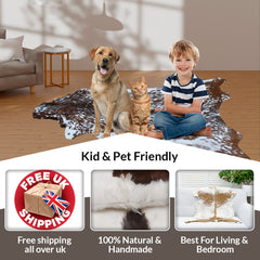 Premium Dark Brown Goat Hide Rug - Soft and Durable for Sophisticated Interiors