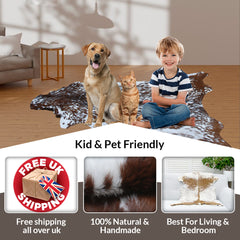 Premium Dark Brown Goat Skin Rug - Rustic Charm for Modern and Classic Interiors